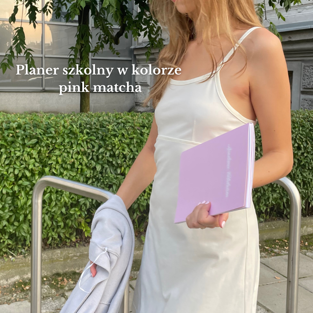 Pink matcha school planner
