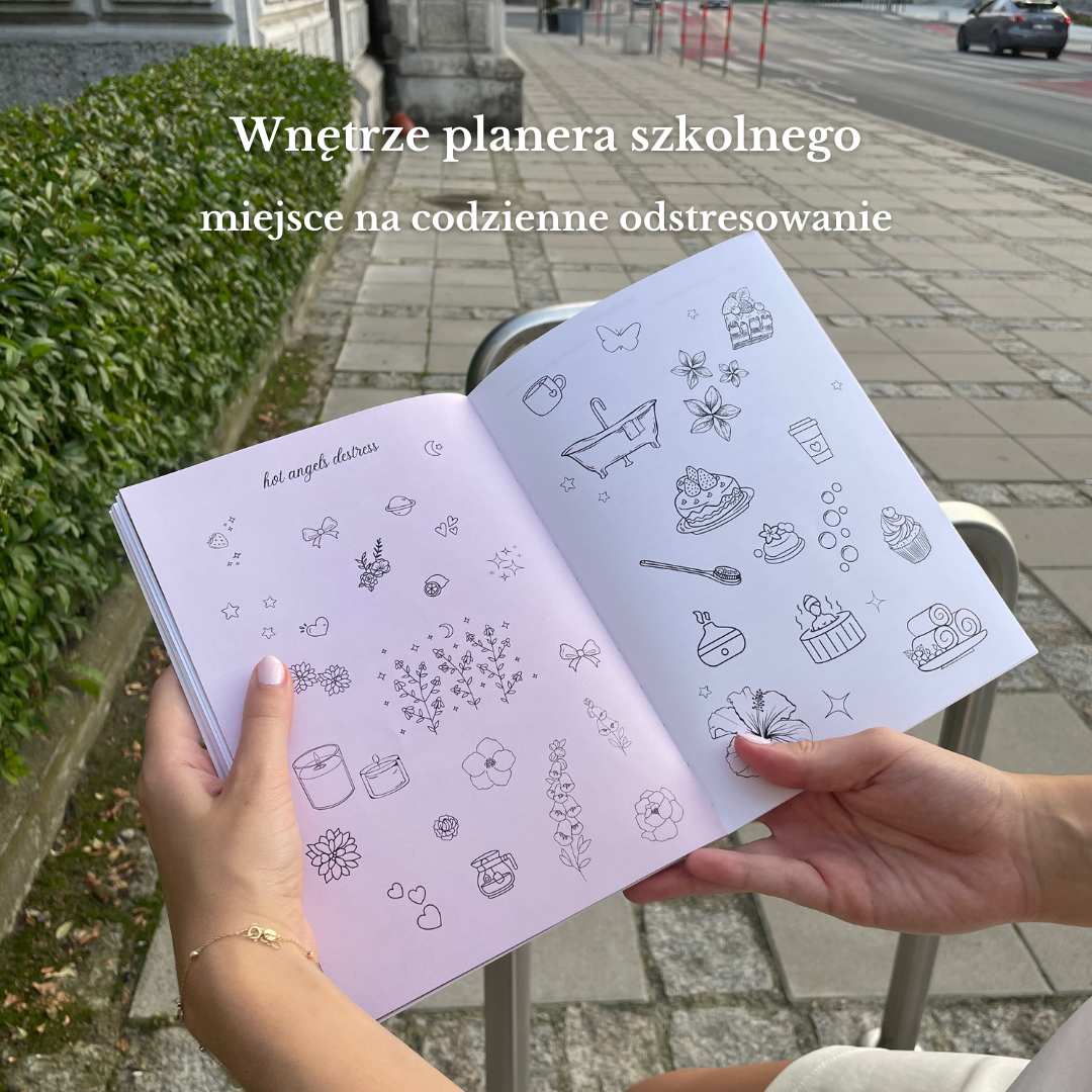 Pink matcha school planner