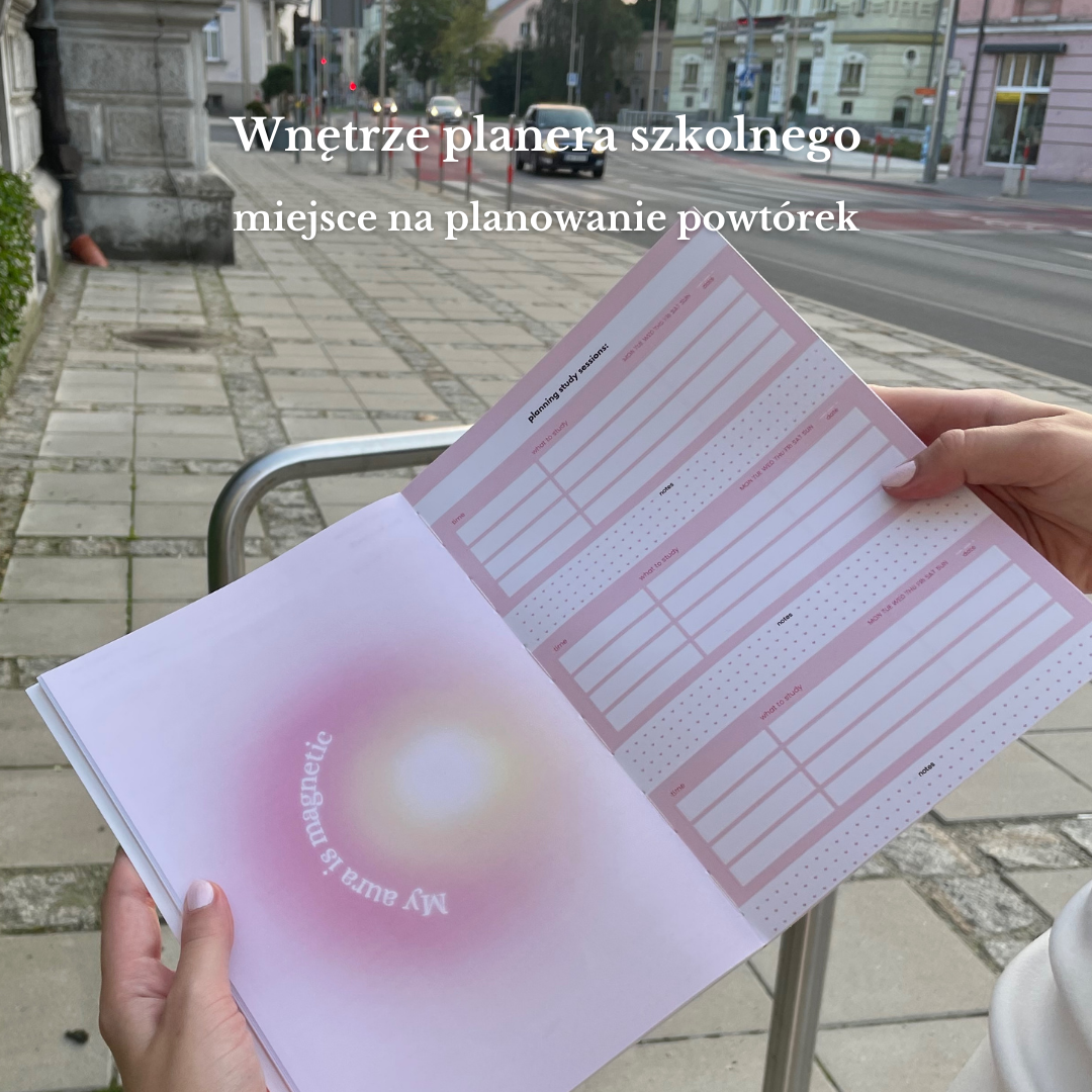 Pink matcha school planner