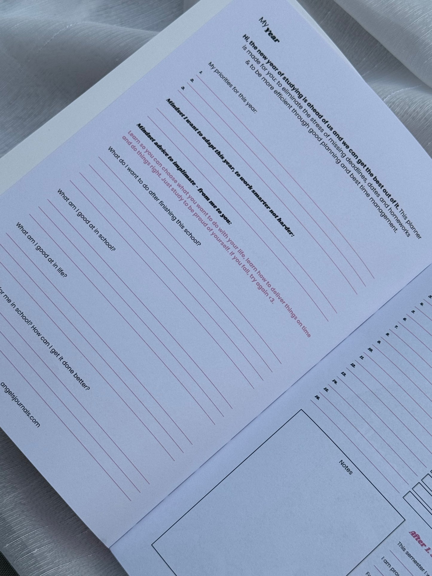 BABY PINK SMARTIE SET (school planner set and 3 notebooks set)