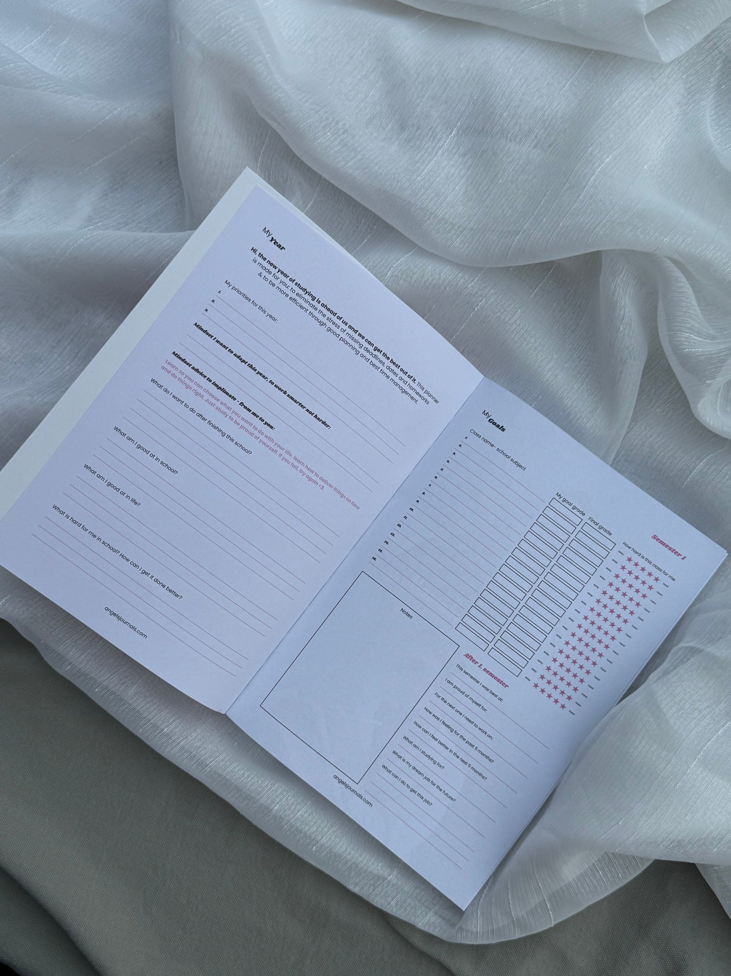 BABY PINK SMARTIE SET (school planner set and 3 notebooks set)