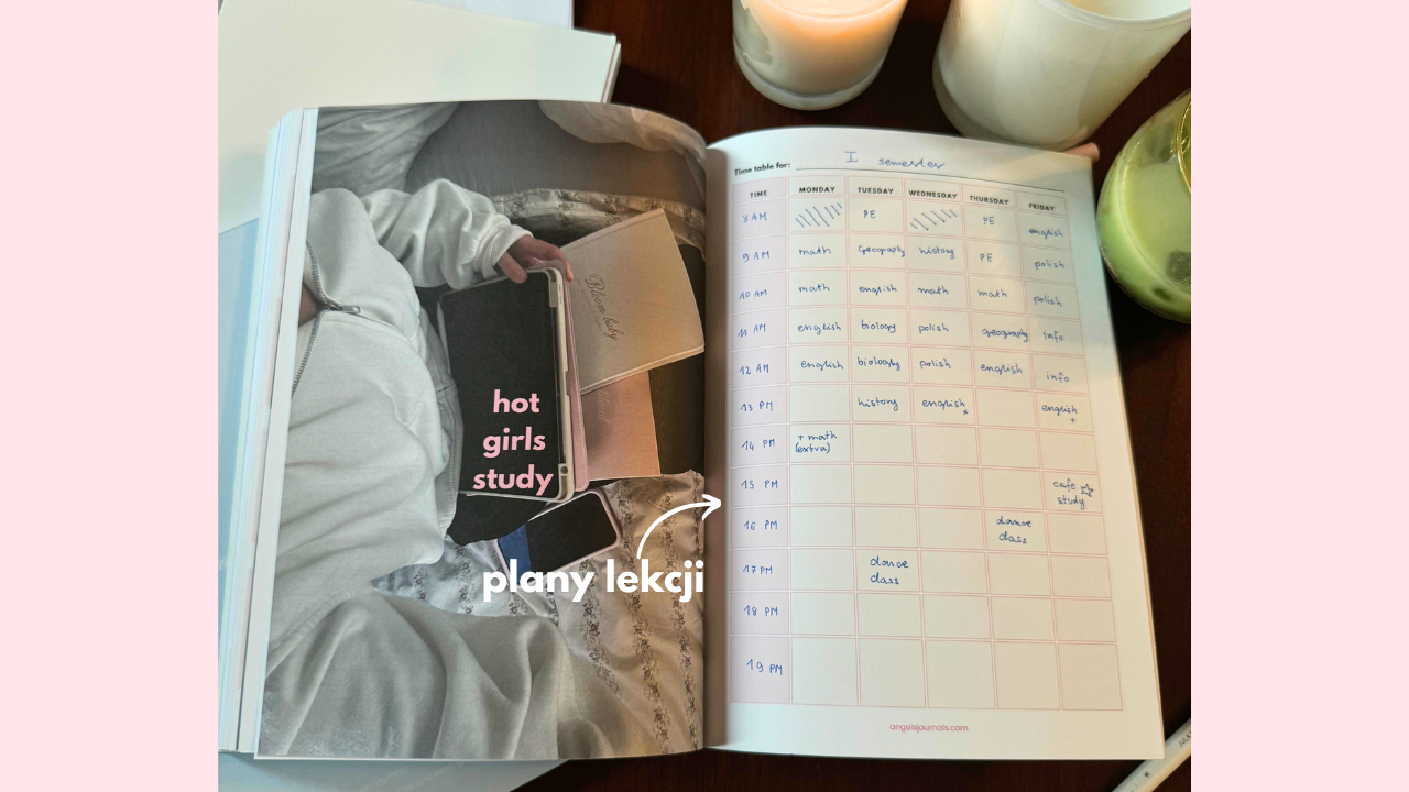 Baby pink study planner