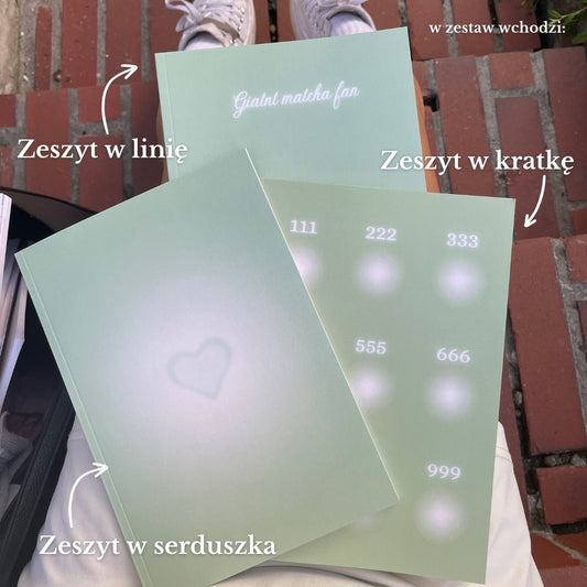 Green matcha notebook set